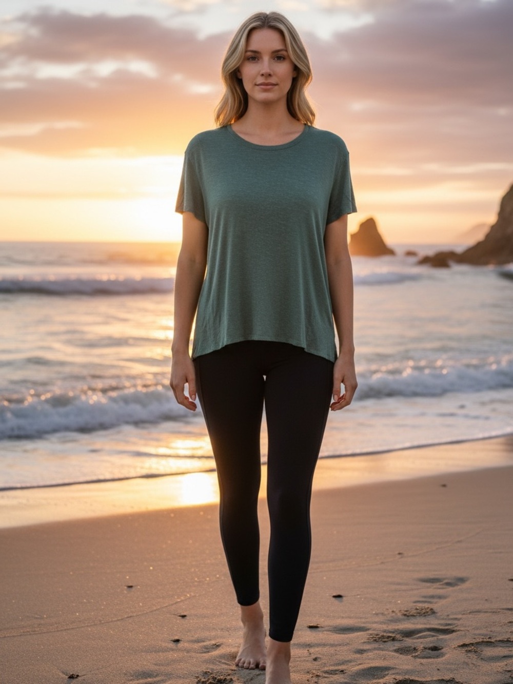 Avia Sage blue‎ Short-Sleeve Crewneck Tee